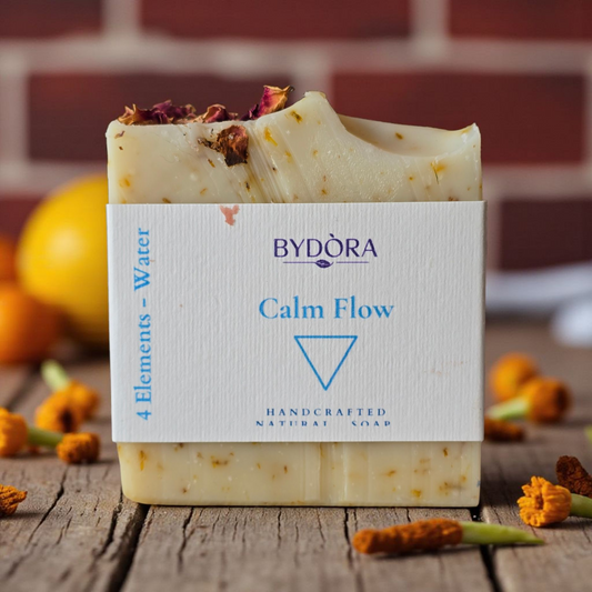 A soothing handmade soap enriched with white clay, lavender, geranium and calendula. Gently cleanses while calming the senses and nourishing the skin.